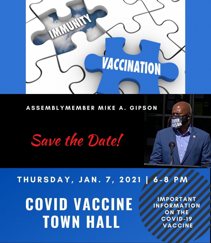 COVID-19 Vaccine Town Hall flyer