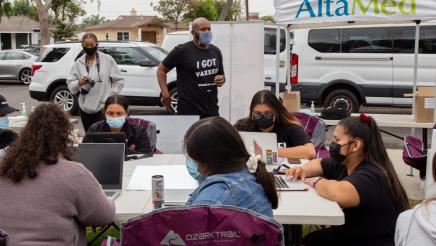 Asm. Gipson with volunteers