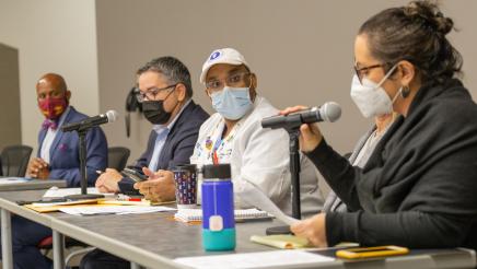 Asm. Gipson listens on while panelist speaks