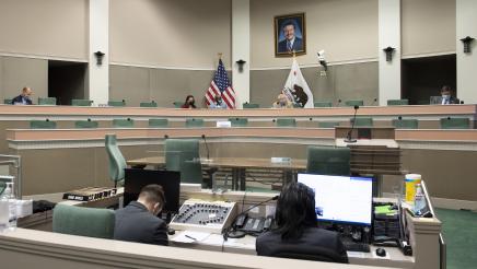 Committee members seated