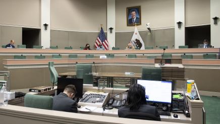 Committee members seated