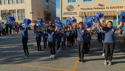 Drill team performing