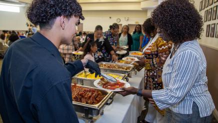 Buffet breakfast being served
