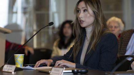Beverly Yu (St Building Trades Council Ports), speaking