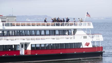 Boat tour with committee members and witnesses