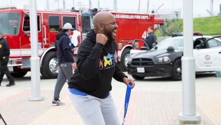 Asm. Gipson cheering participants on