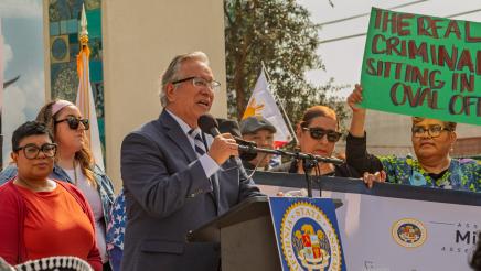 Guest speaker at podium, speaking