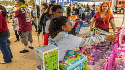 Toys being distributed to kids
