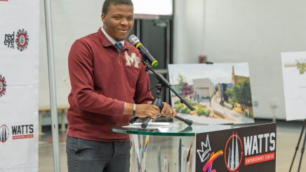 Speaker at podium