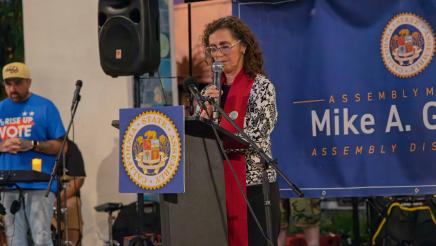 Guest speaker at podium, speaking