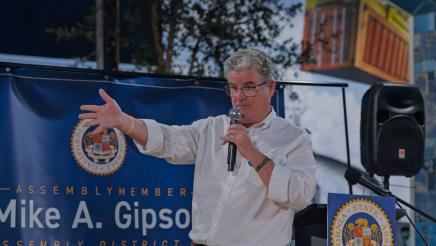 Guest speaker at podium, speaking